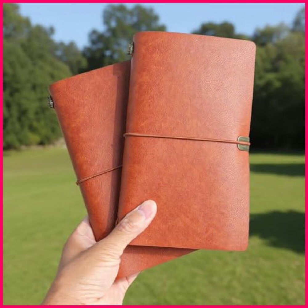 Refillable Travel Journal PU Leather Notebook Planner Organizer Minimal Chic - Picture 3 of 8
